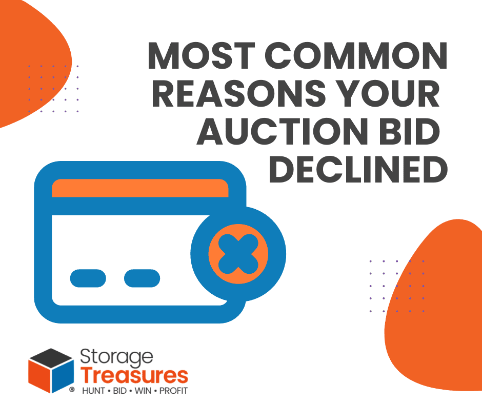 It can be frustrating if your storage unit auction bid is declined and you cannot bid on a self storage auction or buy storage units but there is likely a good reason why your bid has been declined.