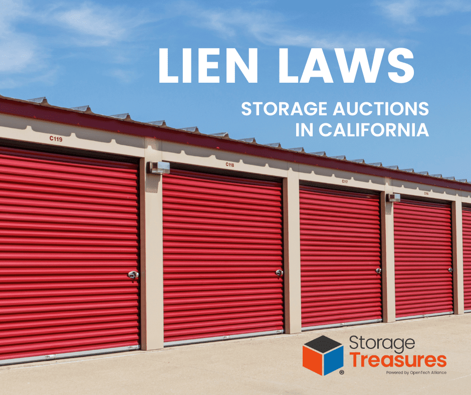 California storage auctions lien laws